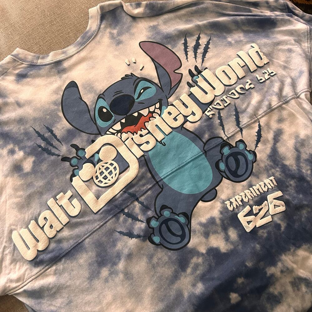 Disney Stitch Walt Disney World Spirit Jersey Tie Dye Pullover Blue Size L